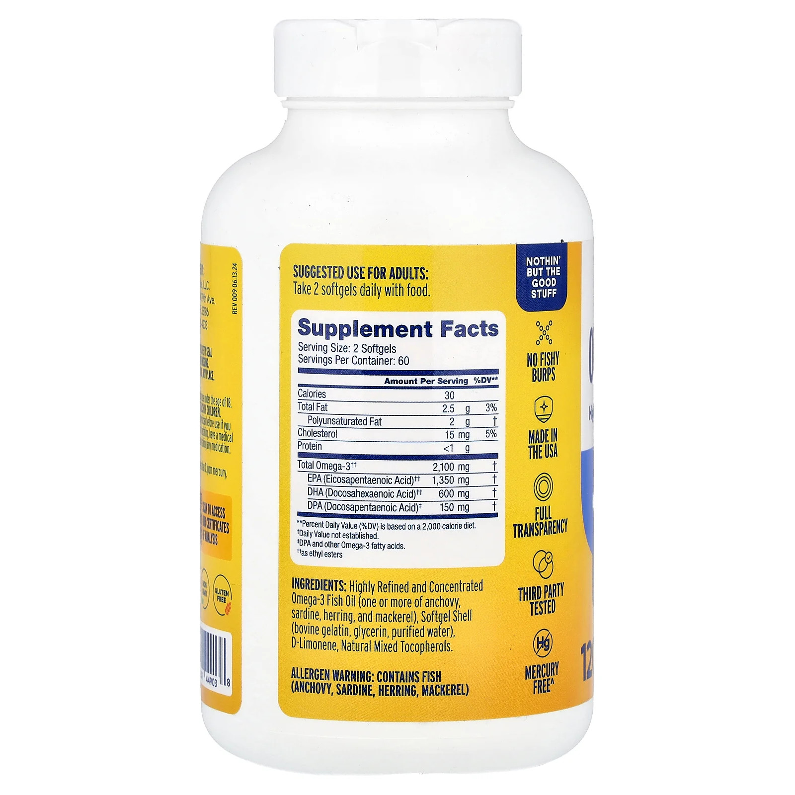 2 X OceanBlue, Professional, Omega-3 2100�, High Potency, Orange, 120 Softgels