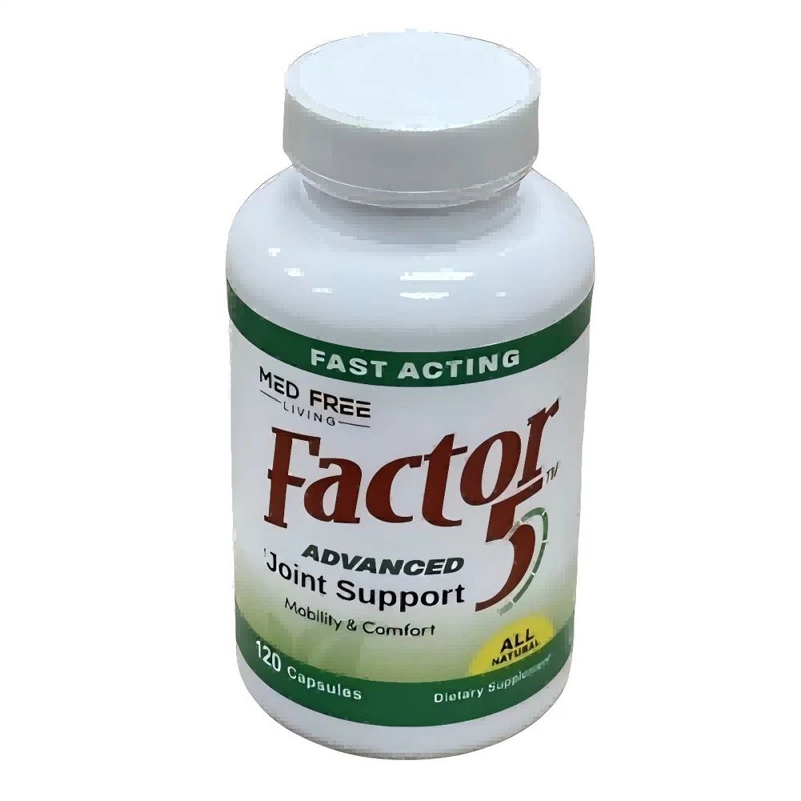 “Med Free Living Factor 5 -Natural Joint & Muscle Help Complex – 120 Capsules V2