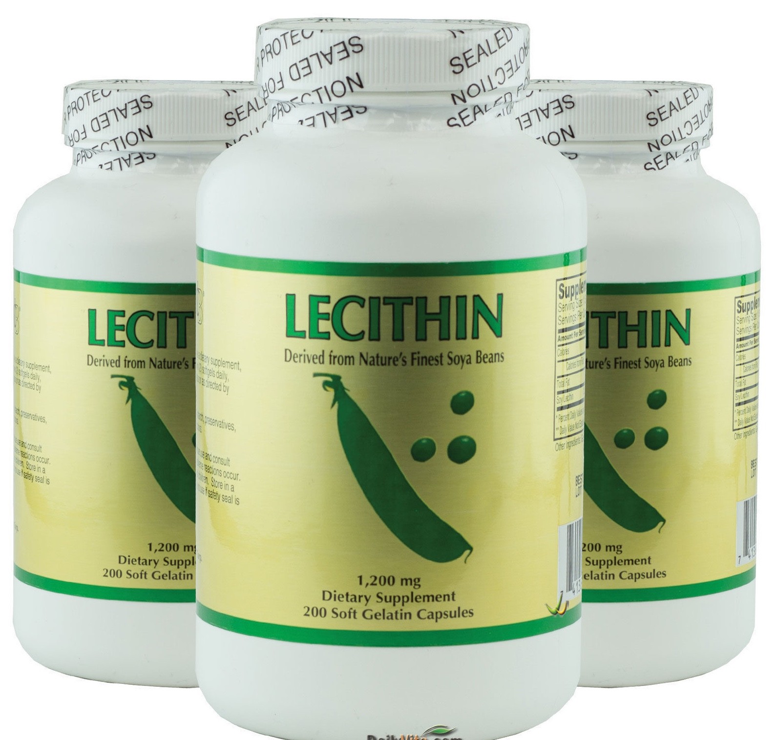 3 Bottles of Lecithin 1200mg 200 Softgels anti-oxidant , FRESH FREE US SHIPPING