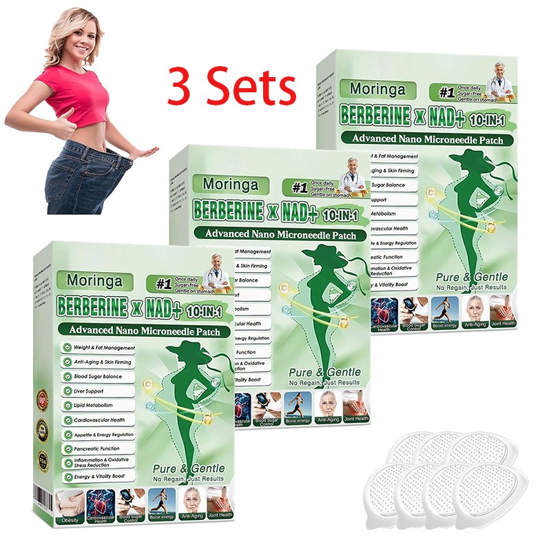 3 BOX Advanced Nano Microneedle Patch Moringa Berberine x NAD+10-in-1