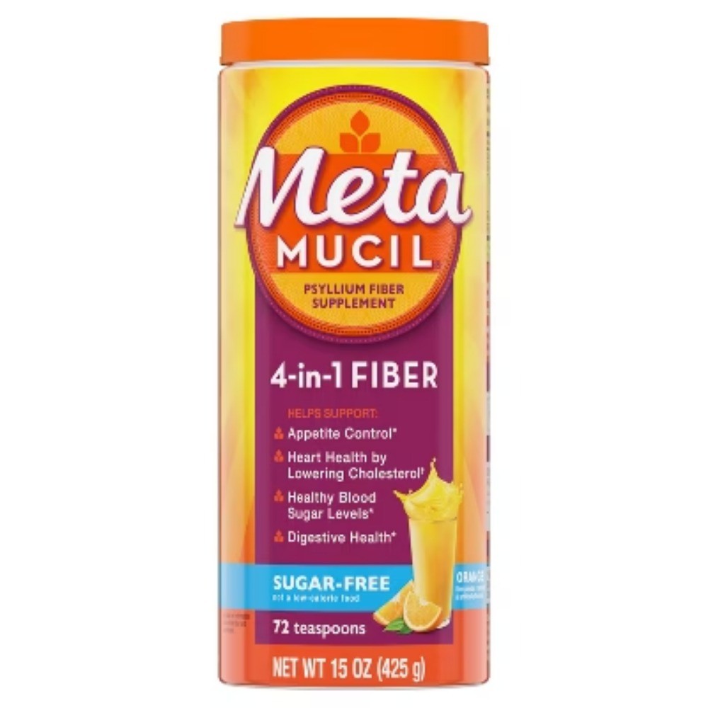 Metamucil Psyllium Fiber Supplement Sugar Free Powder – Orange