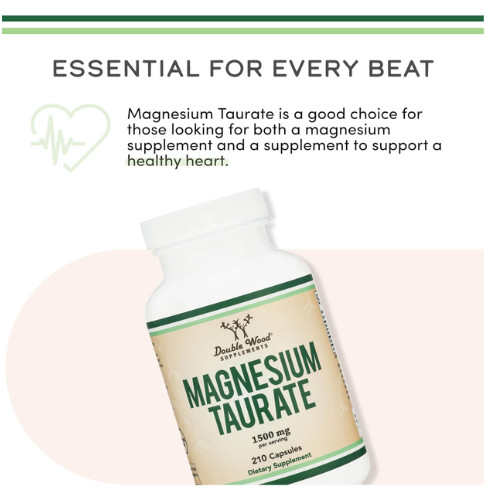 Suplemento de taurato de magnesio para la salud cardiovascular, 210 cápsulas