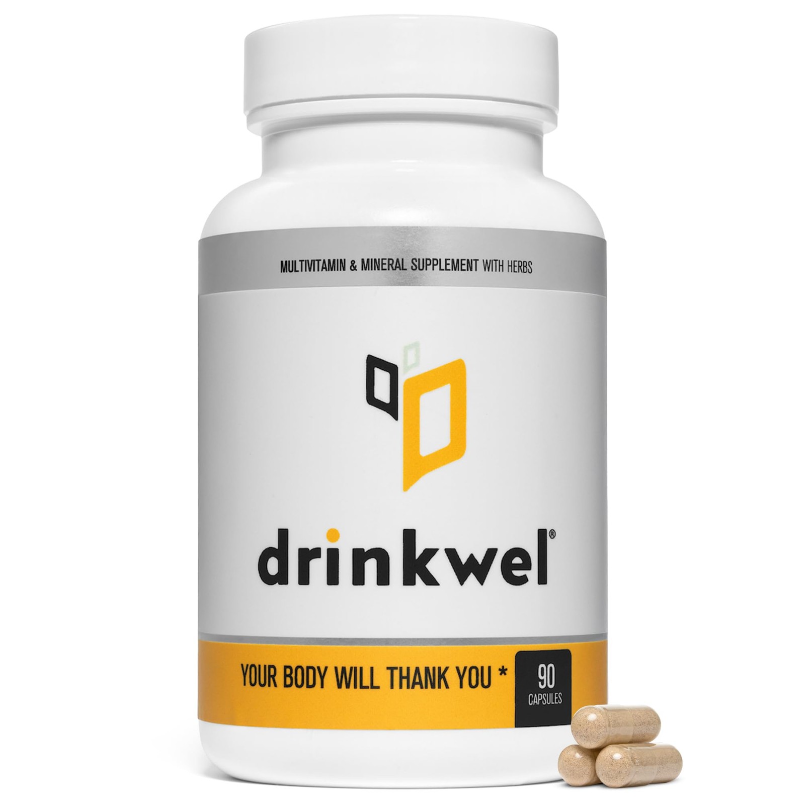 drinkwel for Better Mornings – Premium Multivitamin 90 Count (Pack of 1)