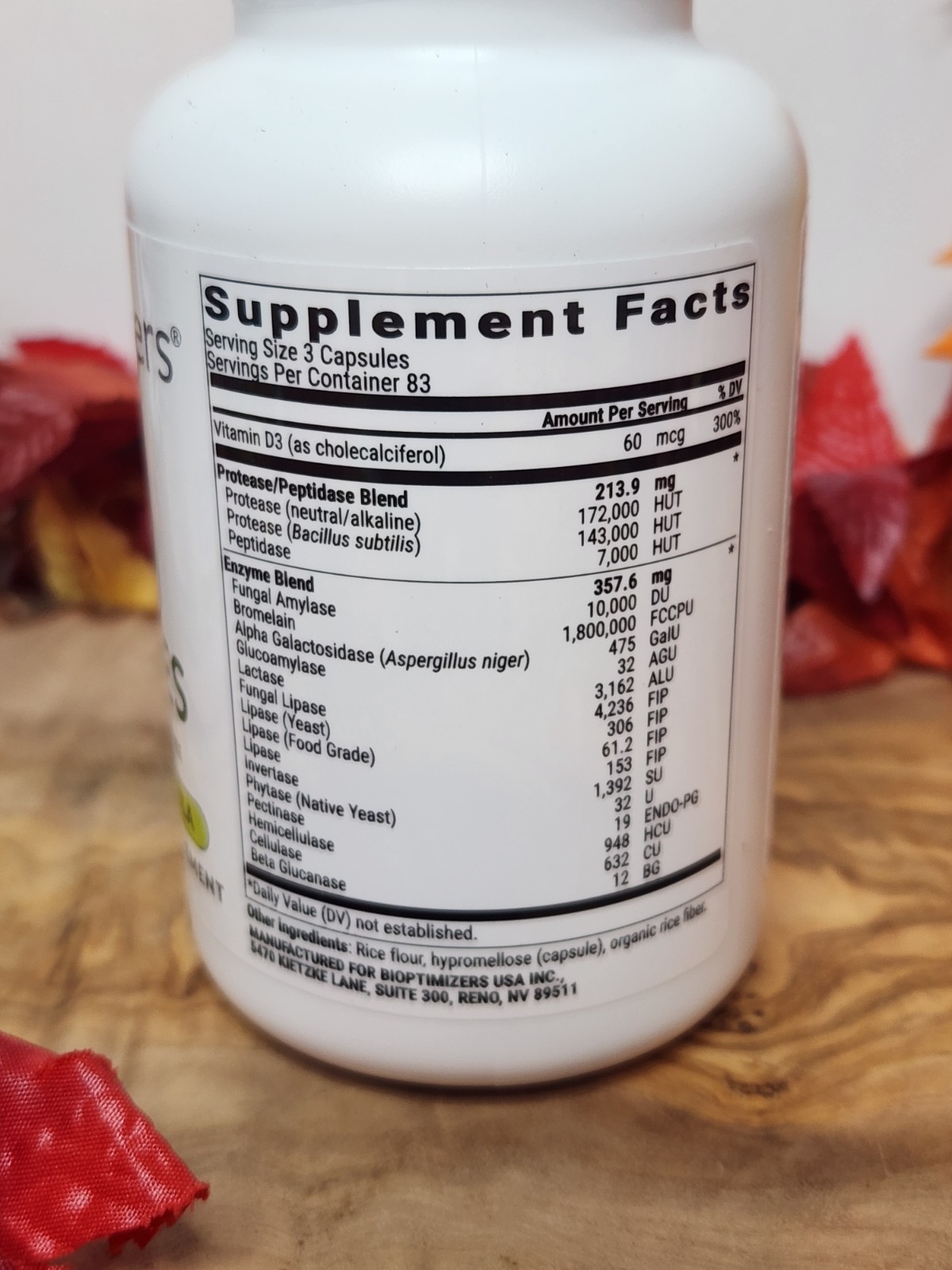 Bioptimizers Masszymes 250 Caps Advanced Proteolytic Enzyme 4.0 Version Exp 2028