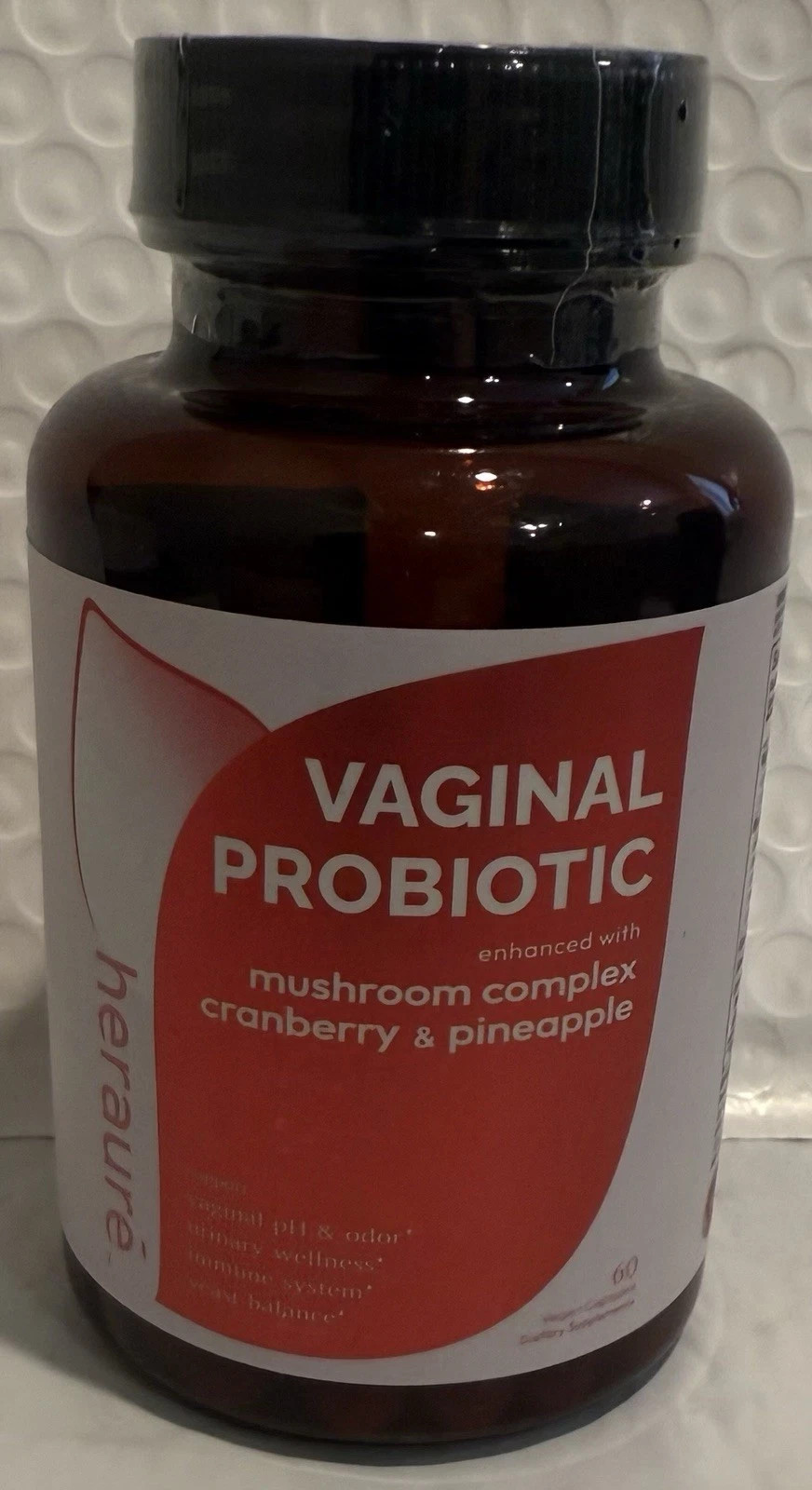 heraure Vaginal Probiotic Capsule w/ Mushroom Complex, Cranberry, Pineapple 60ct