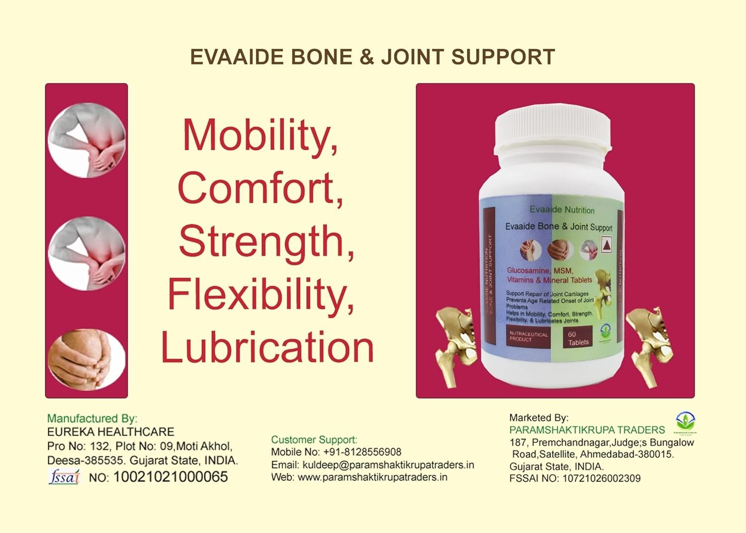 EVA.AIDE Glucosamine Joint Support 300 Tablets Pack 5