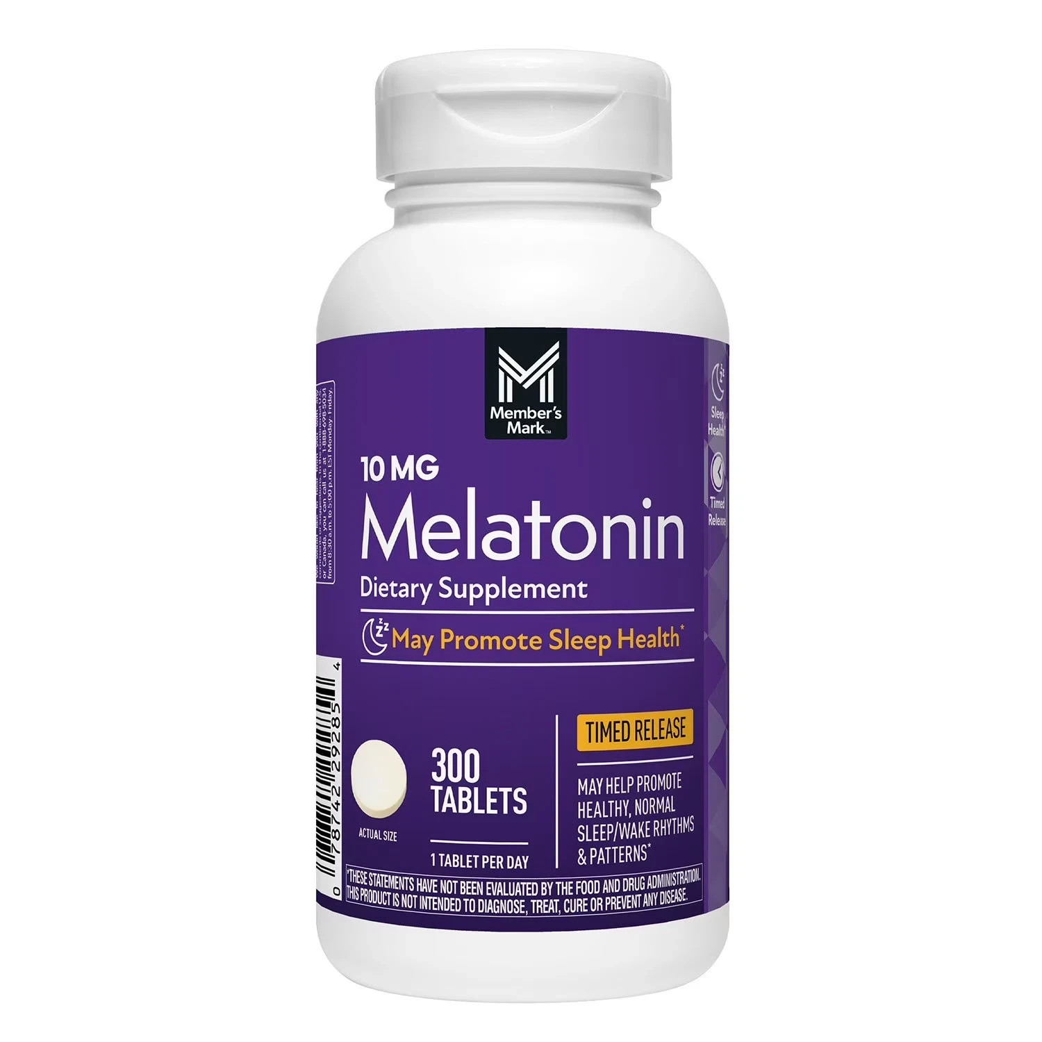 Members Mark Timed Release Melatonin Tablets 10mg 300ct Exp 5/2028