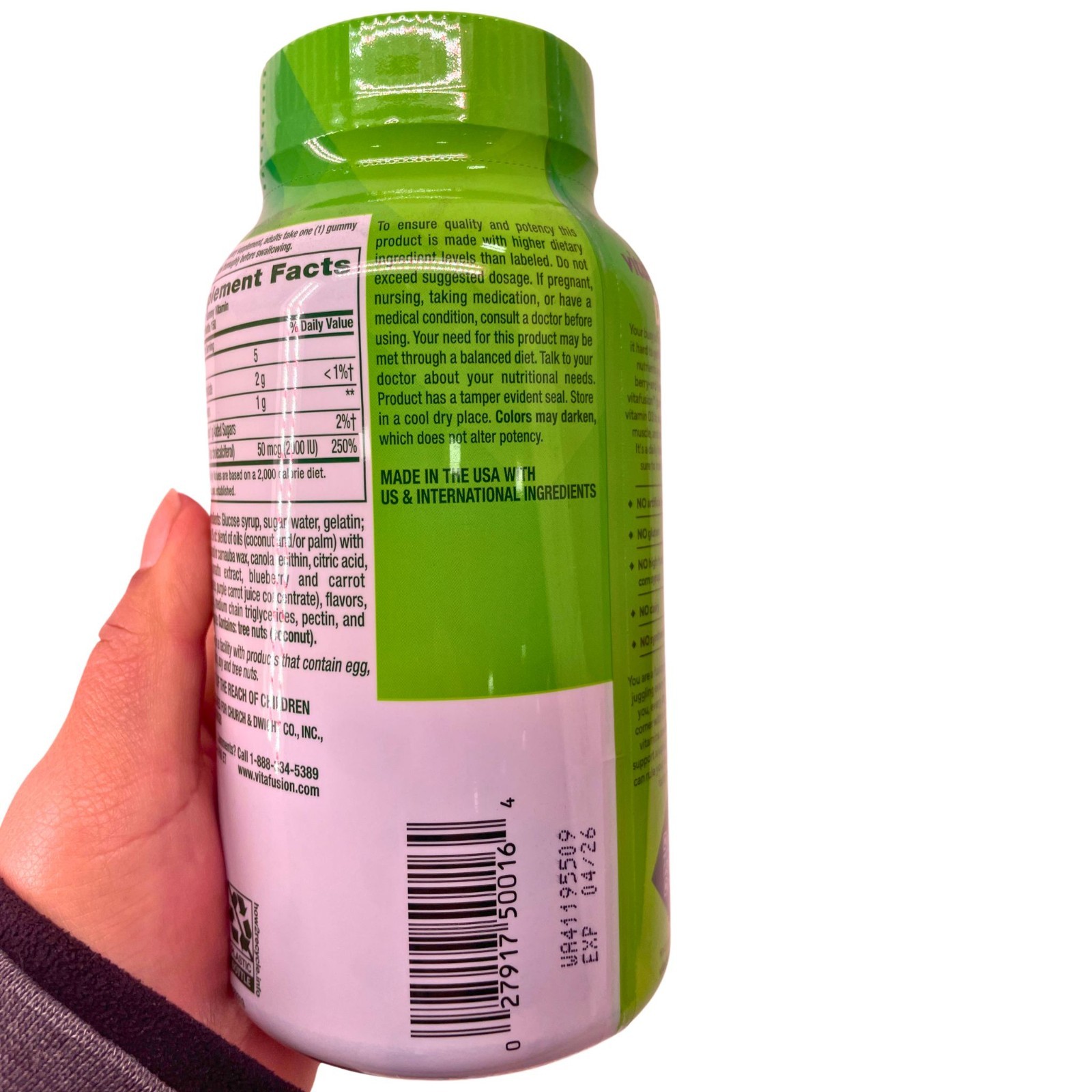Vitafusion D3 50mcg 150ct Gummies 4 Pack – New Exp 04/2026