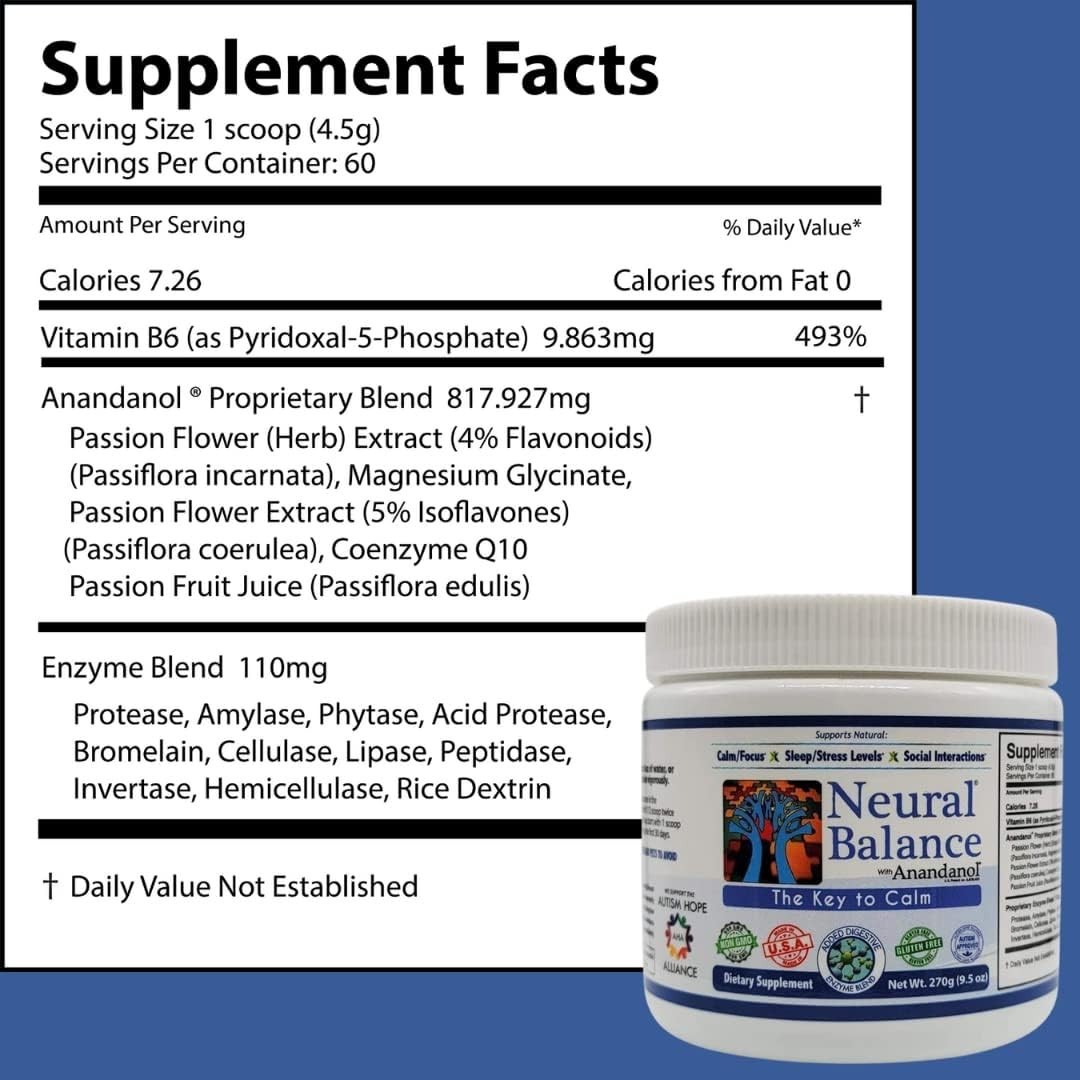 Anandanol Digestive Enzyme Supplement – Supports Calm Focus & Well-Being, 9.5 oz