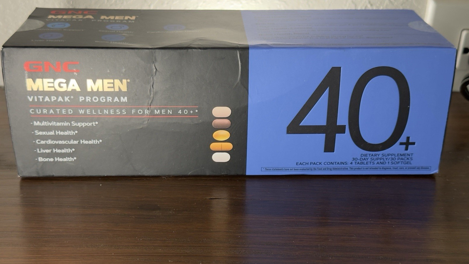 GNC Mega Men Vitapak Program 40+ 30-Day Supply Multivitamin 150 Pills