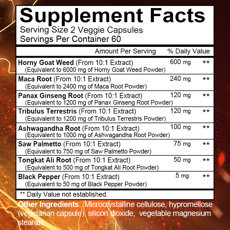 Horny Goat Weed Capsules, Potent Herbal Blend – 13,100 Mg