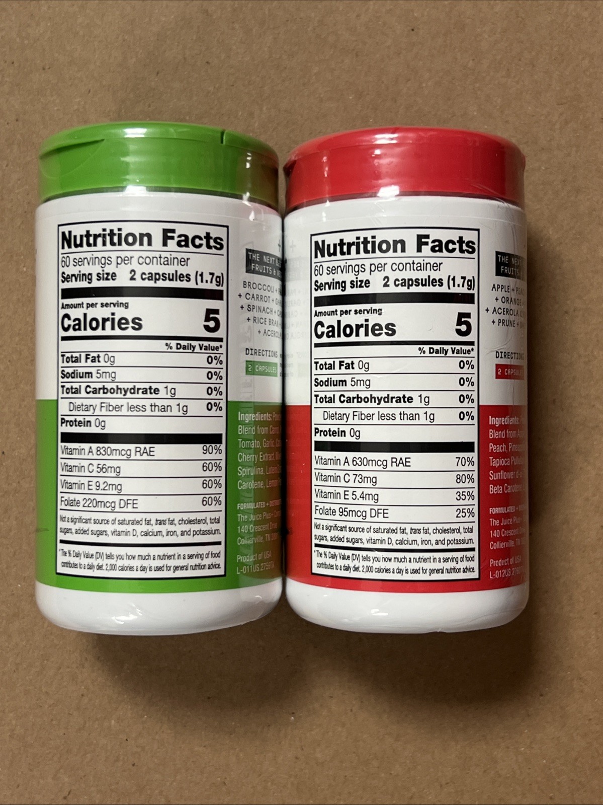 Juice Plus+ – USA – Blended Fruit & Veg Juice Powders(120 ea/240 Caps) – 10/26!
