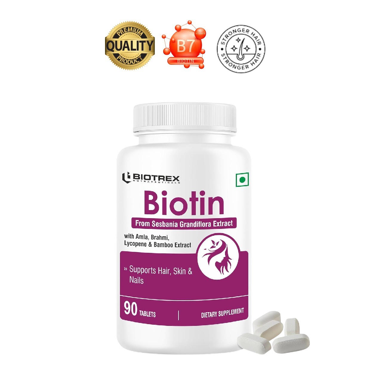 Bio.trex Biotin 90 Tablets Hair Skin Nails Support