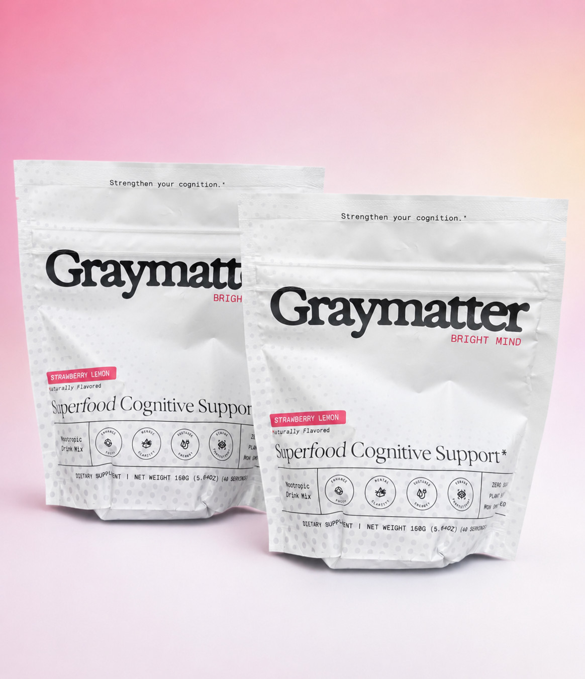 GRAYMATTER Superfood Cognitive Support 2PACK – Strawberry Lemon Drink Mix 🍓🍋