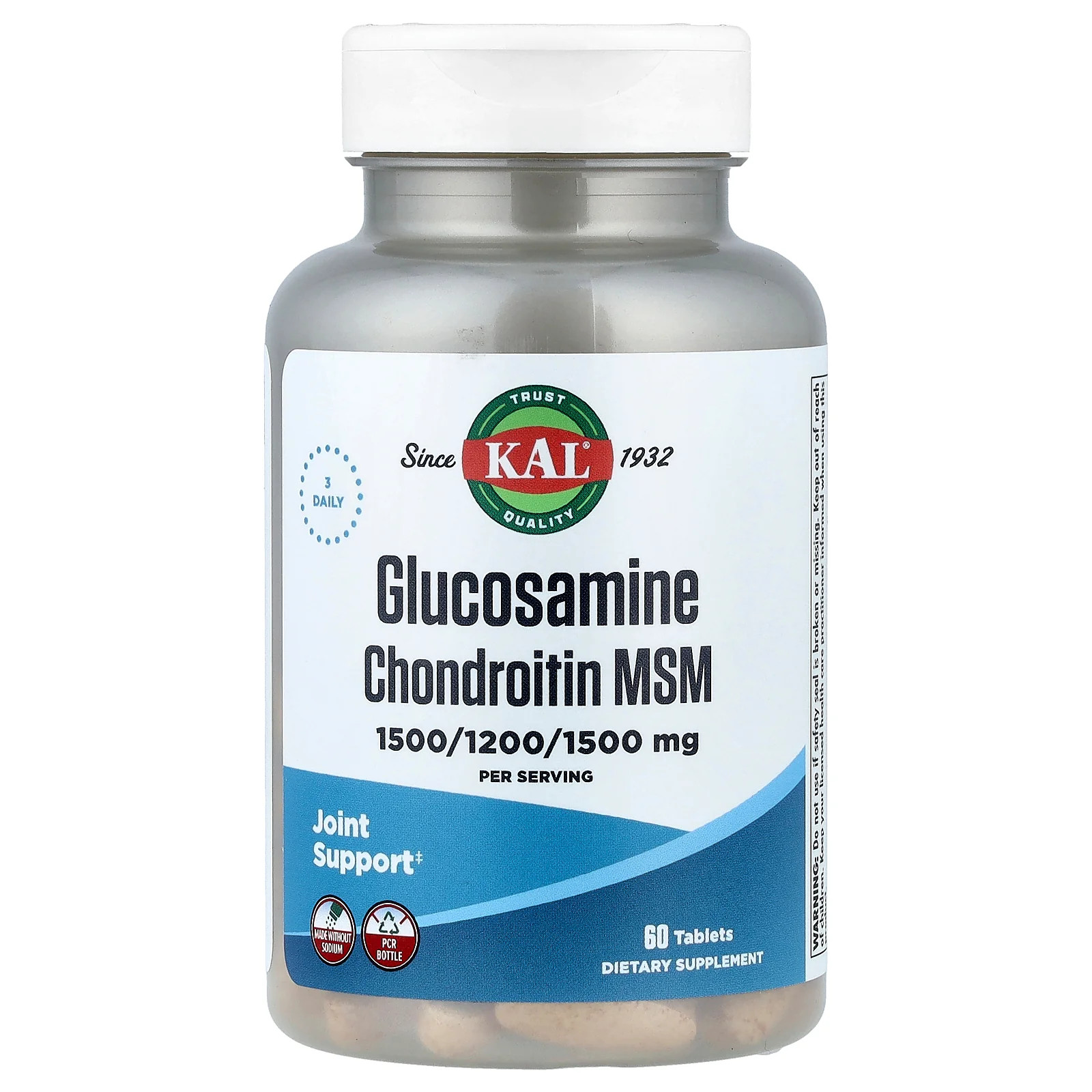 2 X KAL, Glucosamine Chondroitin MSM, 60 Tablets