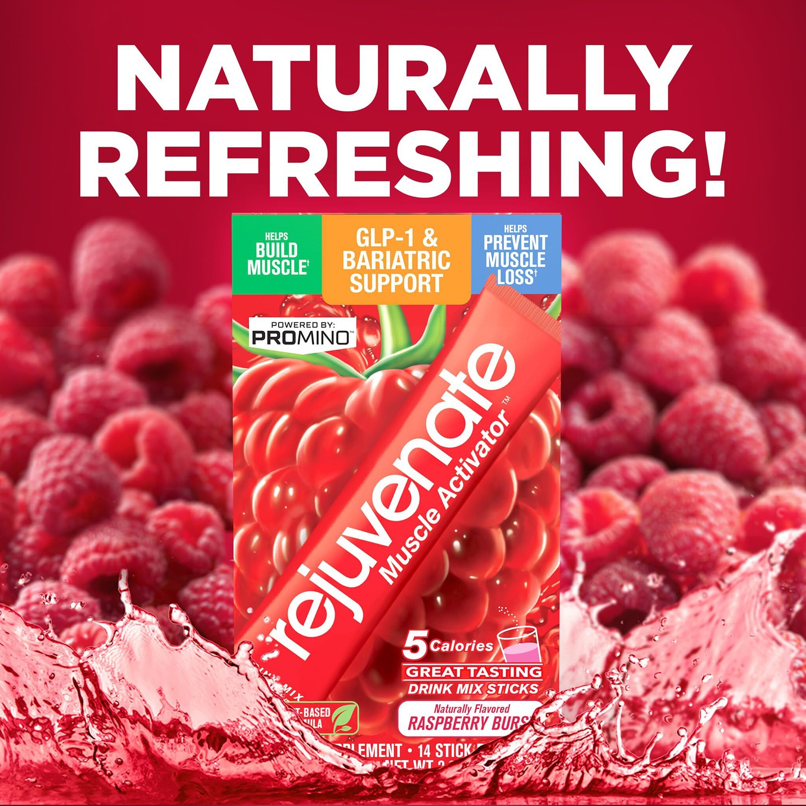 Rejuvenate Muscle Activator™, Drink Mix, Raspberry Burst, 30 Stick Packets, 0.19