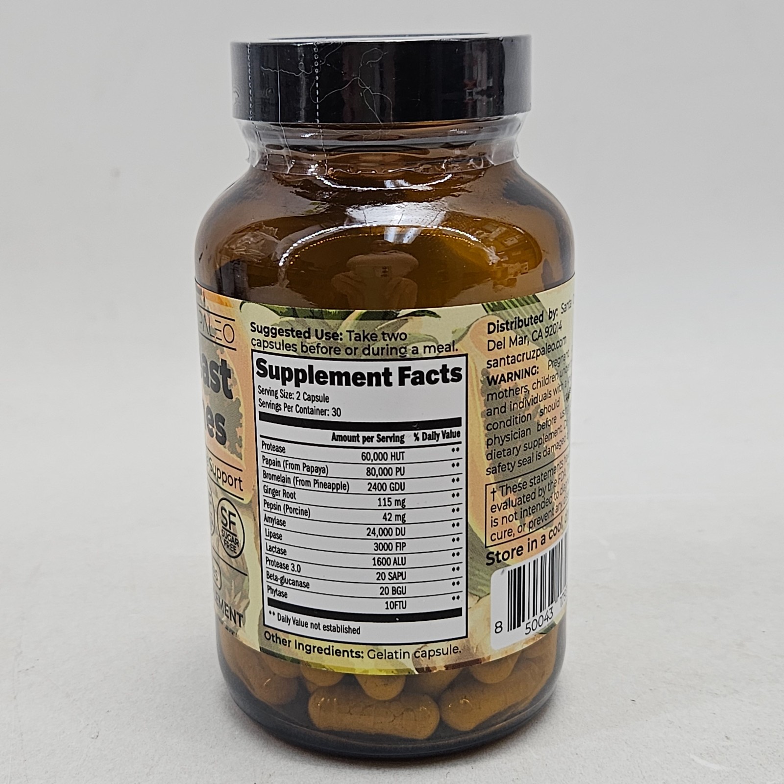 3 Santa Cruz Paleo Pre-Feast Digestive Supplement 60 caps nov27 pack