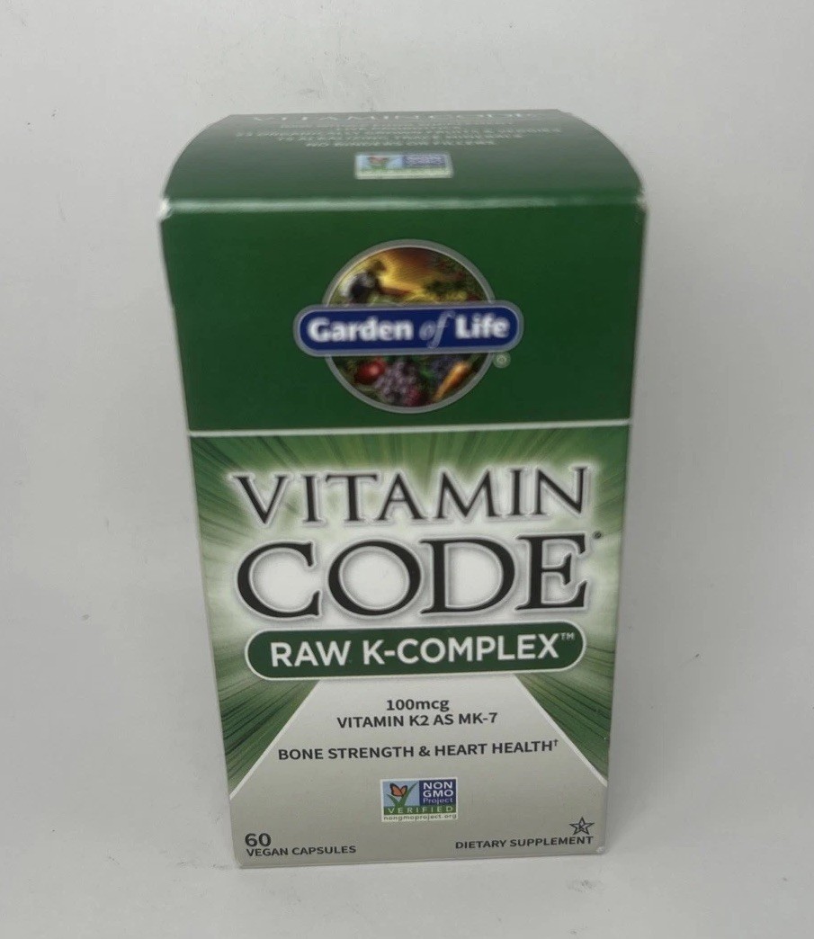 Garden of Life Vitamin Code Raw K Complex 100mcg – 60 Capsules *EXP 10/2027*