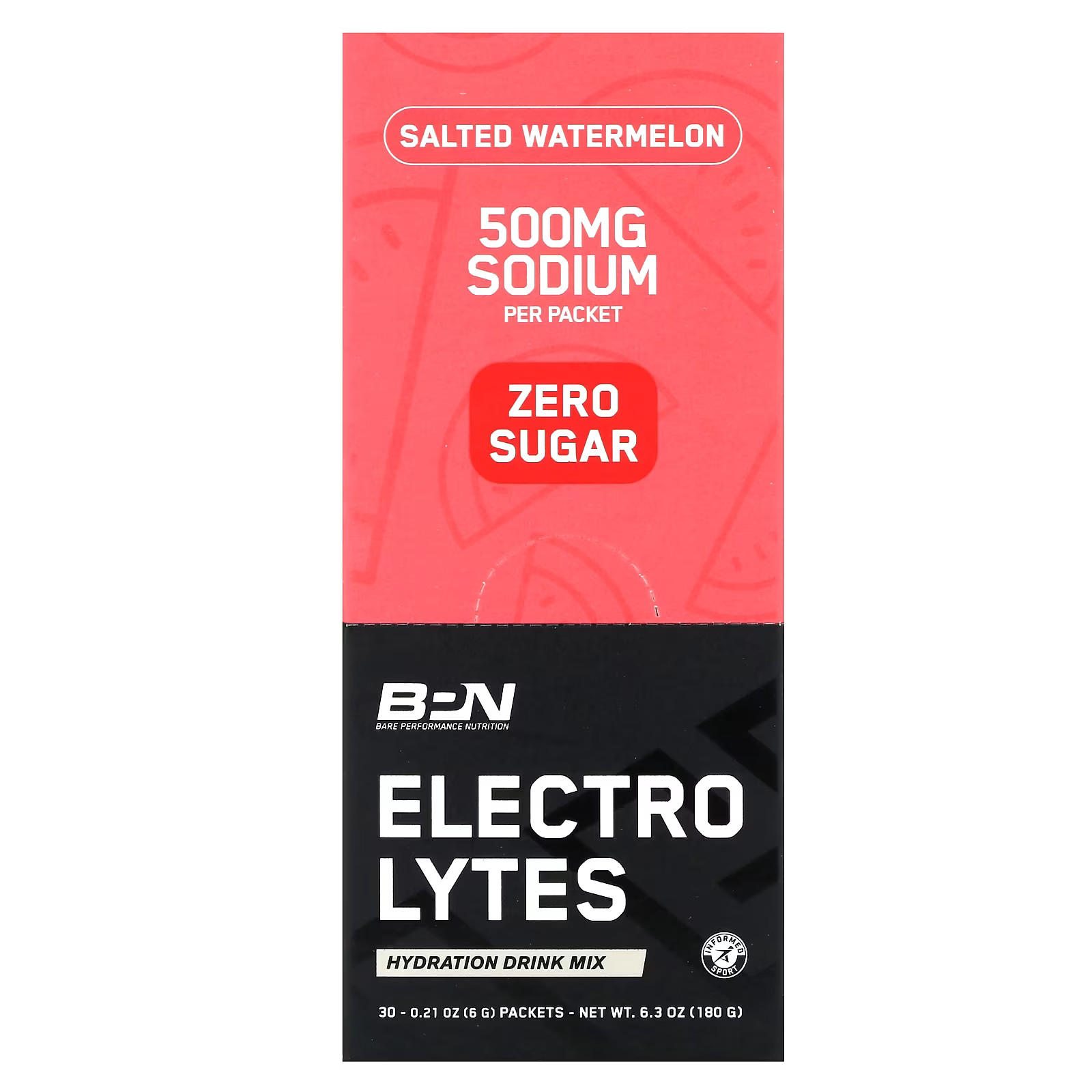 2 X BPN, Electrolytes, Hydration Drink Mix, Salted Watermelon, 30 Packets, 0.21