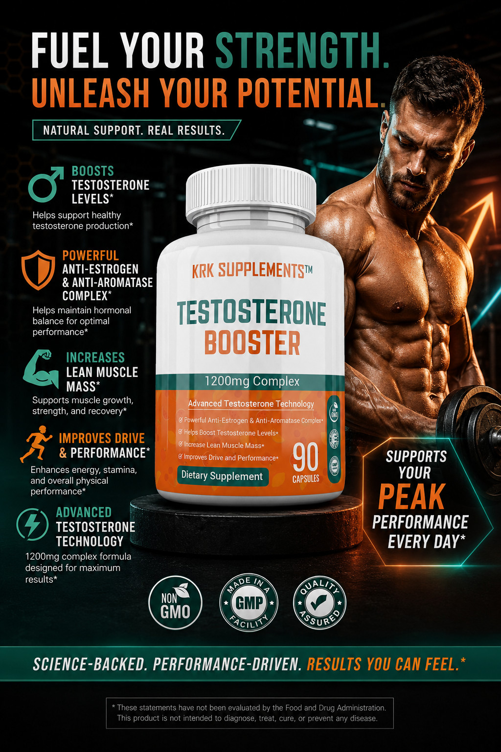 1 pk Test Booster Chrysin Low Test Boost Natural