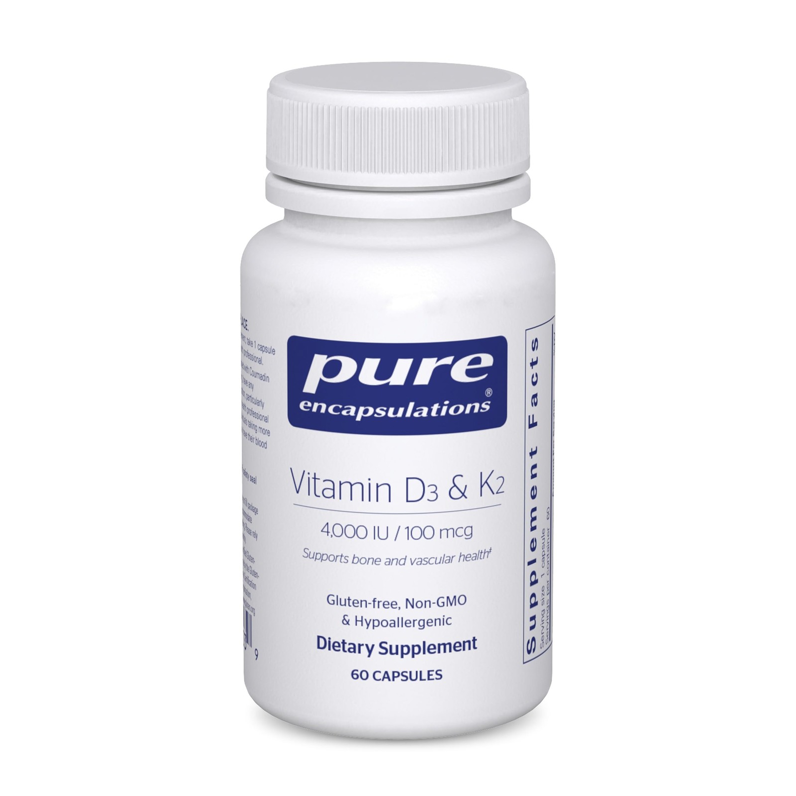 Pure Encapsulations Vitamin D3 & K2 – Bone & Vascular 60 Count (Pack of 1)