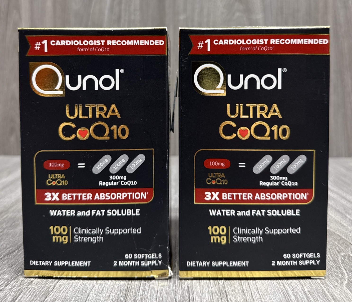 LOT OF 2 Qunol Ultra CoQ10 100mg Better Absorption Water 120 Count EXP 12/2027