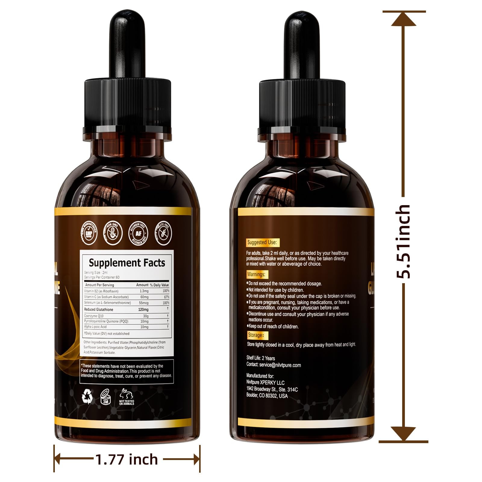 Liposomal Glutathione Liquid, 4 fl oz 4 Fl Oz (Pack of 1)