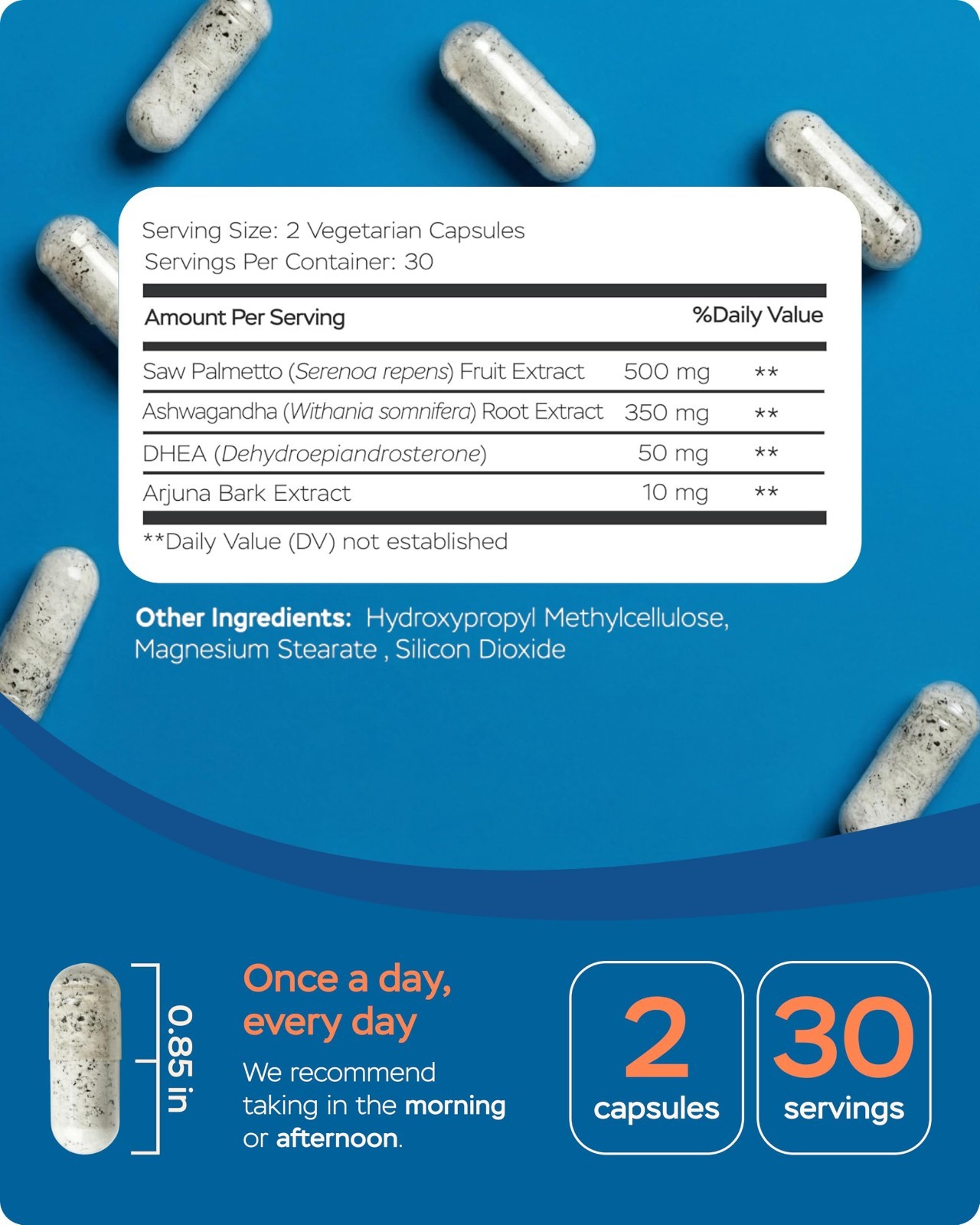 Saw Palmetto Prostate Health Supplement with Arjuna & DHEA – 900mg DHT Blocker