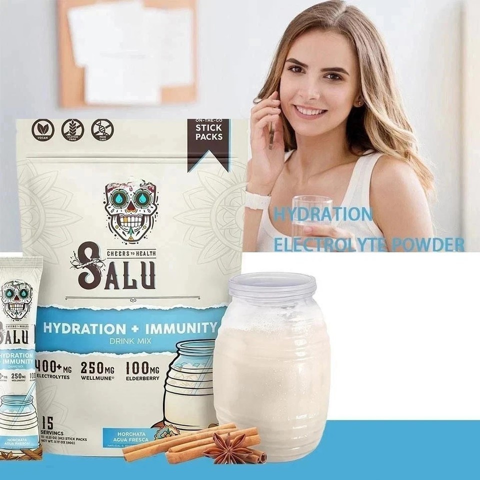 Salud 2in1 Hydration Packets + Immunity Electrolytes Powder, Horchata Agua F…
