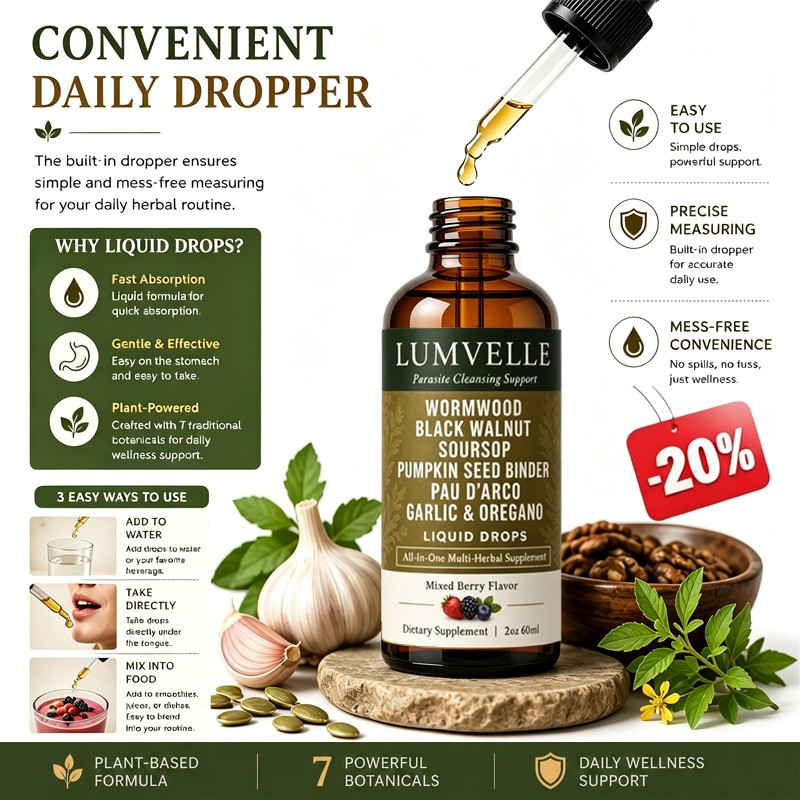 LUMVELLE Wild Harvested Wormwood Herbal Liquid Botanical Supplement Drops1Pcs