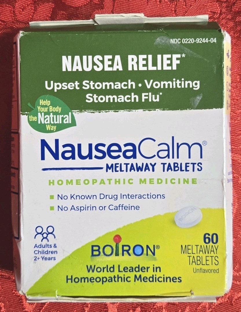 Boiron NauseaCalm Homeopathic Chewable 60 Meltaway Tablets Exp 11/29 New Sealed