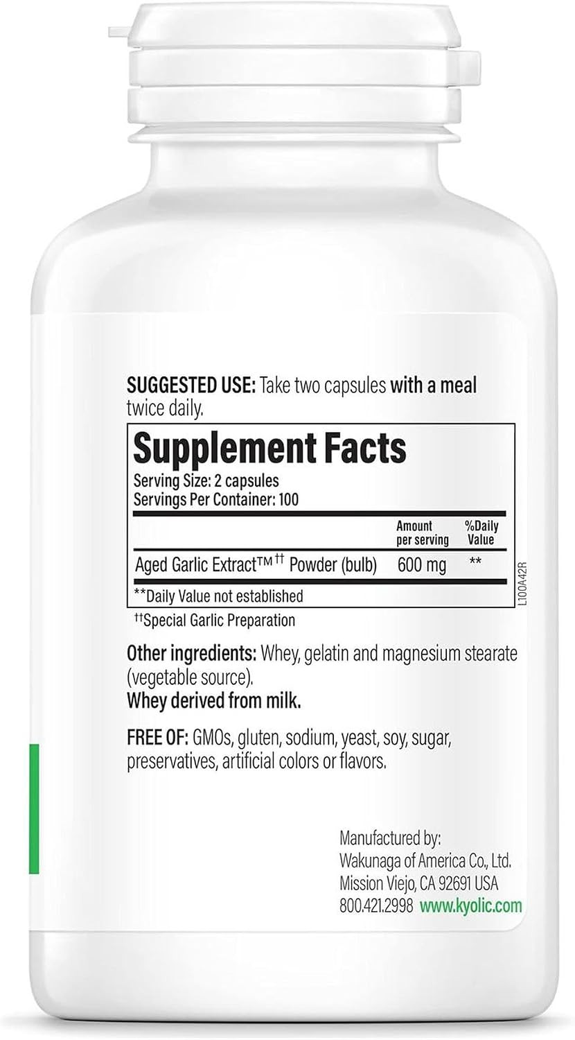 Aged Garlic Extract Formula 100 Cardiovascular Heart Health 200 Capsules
