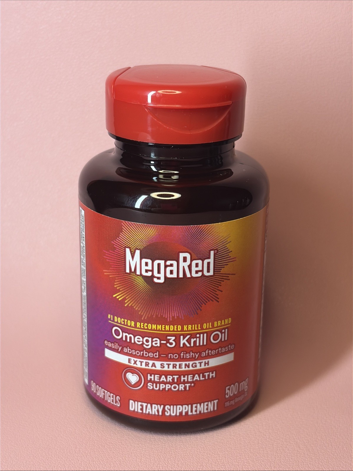 EXP:09/2027 MegaRed Omega 3 Krill Oil 500mg 90SoftGels.
