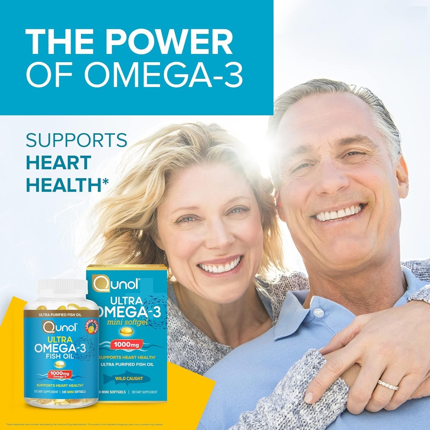 Easy to Swallow Omega-3 Softgels 1000mg – Ultra Pure Fish Oil in 180 Count