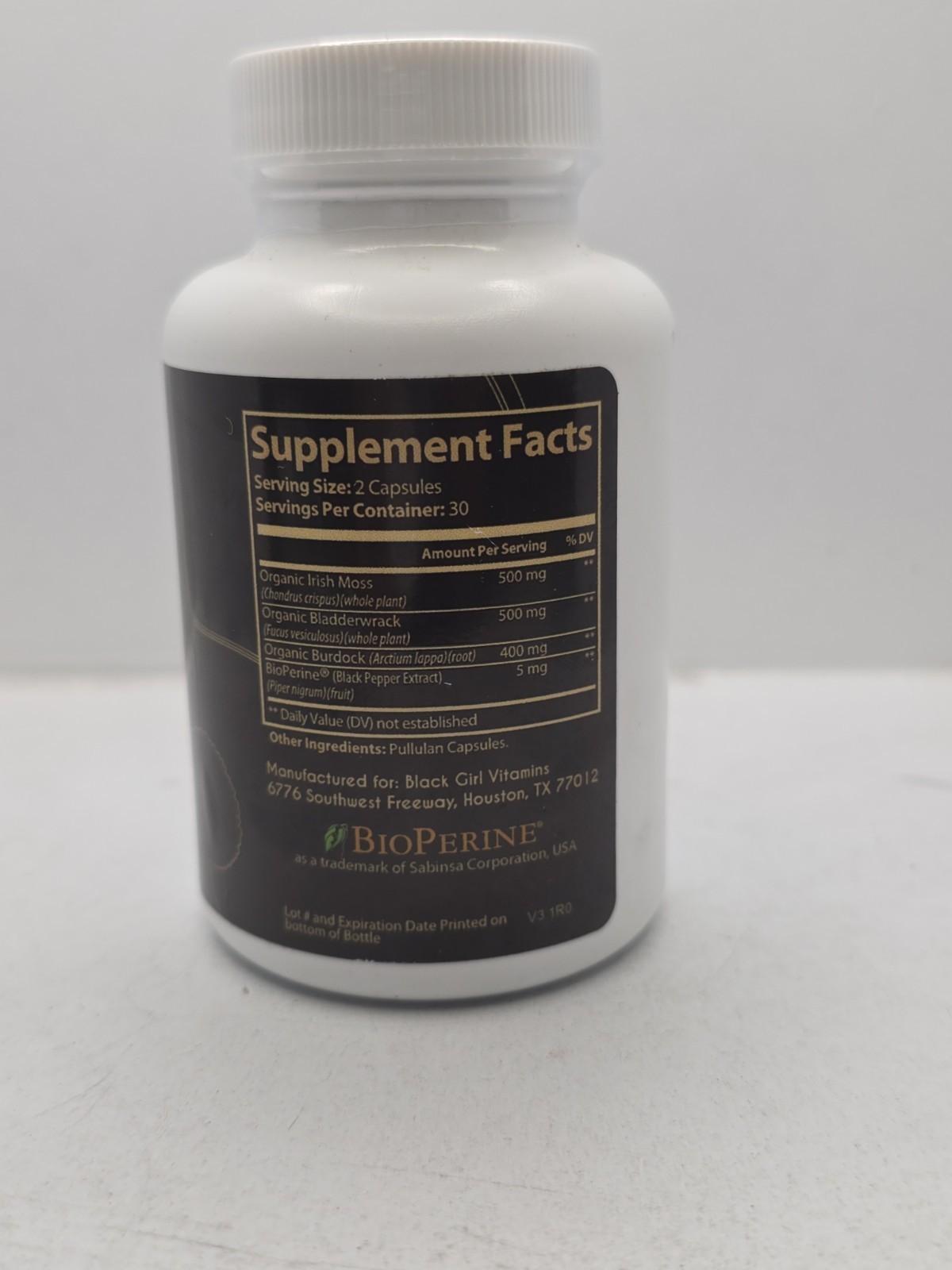 Black Girl Vitamins Organic Sea Moss Capsules 60 Count (Pack of 1)