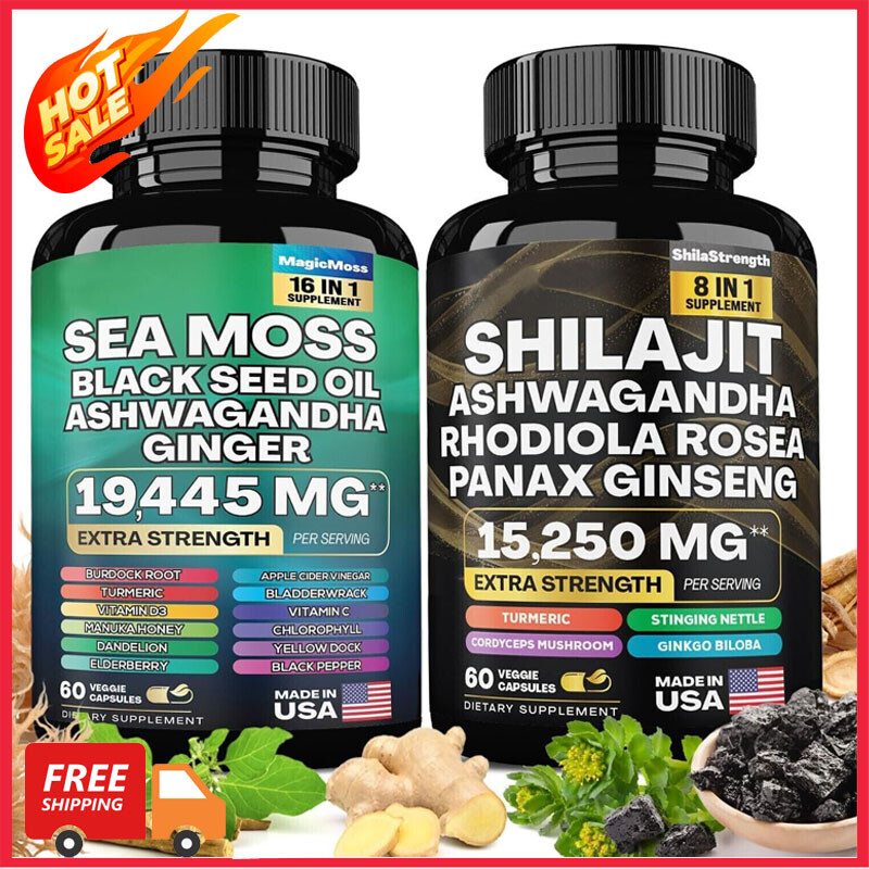 Improved Dynamic Vitality Bundle – Sea Moss Multivitamin & Shilajit Power Combo
