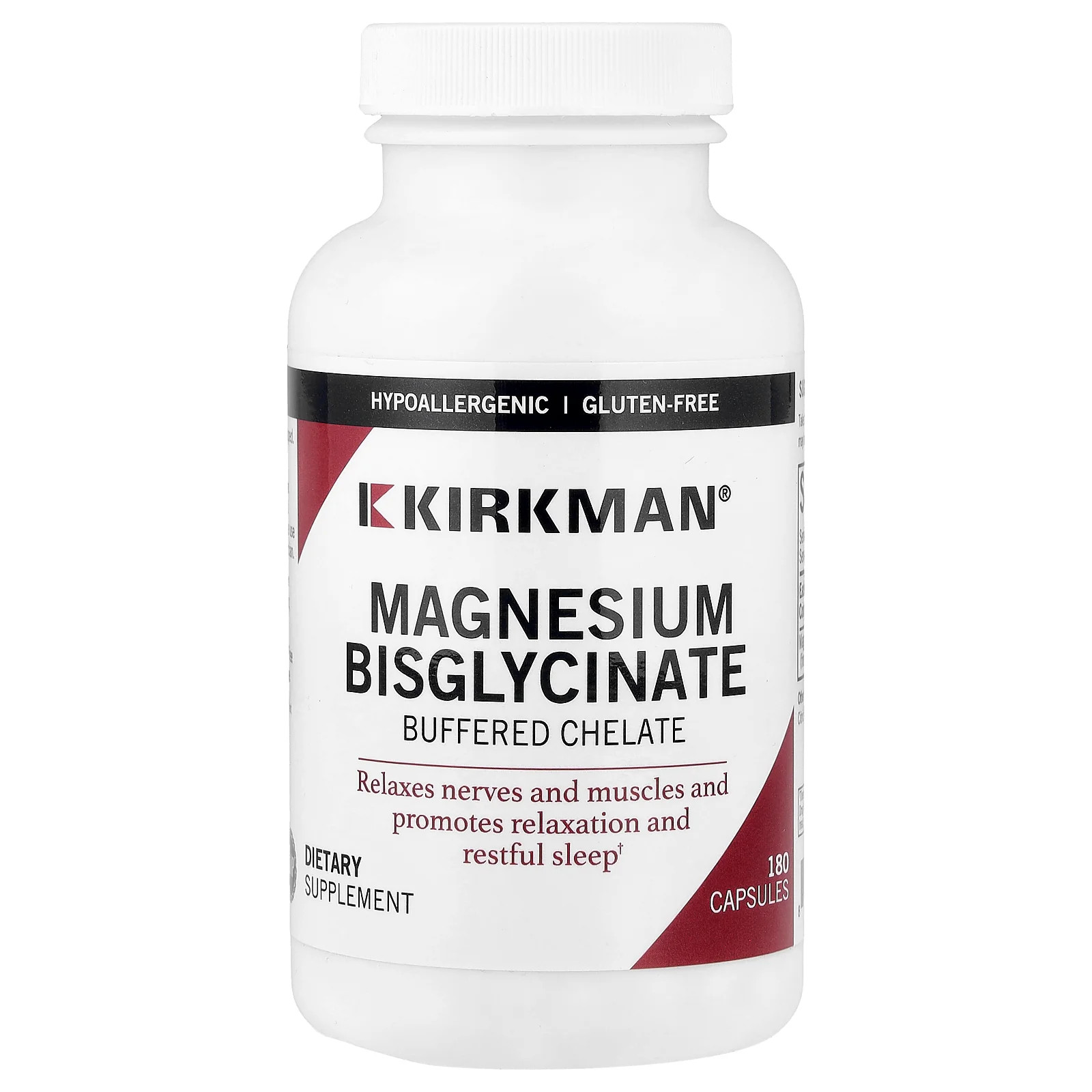 2 X Kirkman Labs, Magnesium Bisglycinate, Buffered Chelate, 180 Capsules (50 mg