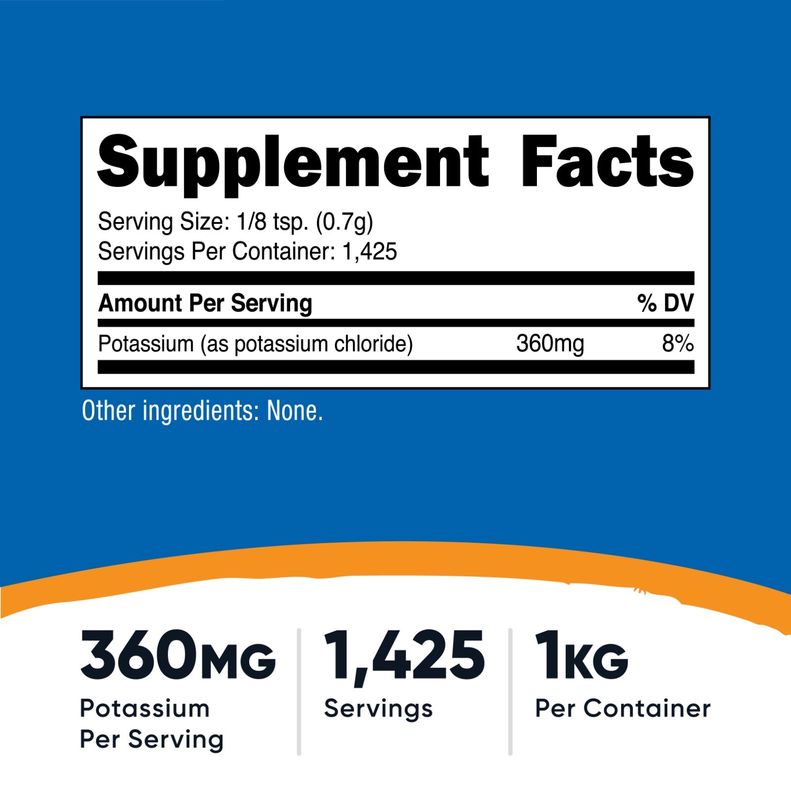Nutricost Potassium Chloride 1kg – Gluten Free, Non-GMO