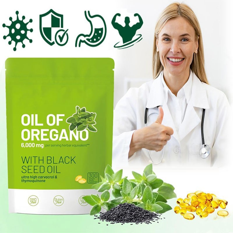 Oil of Oregano 300 Softgels Seed Black Featuring Oil – 6000mg Oregano Oil