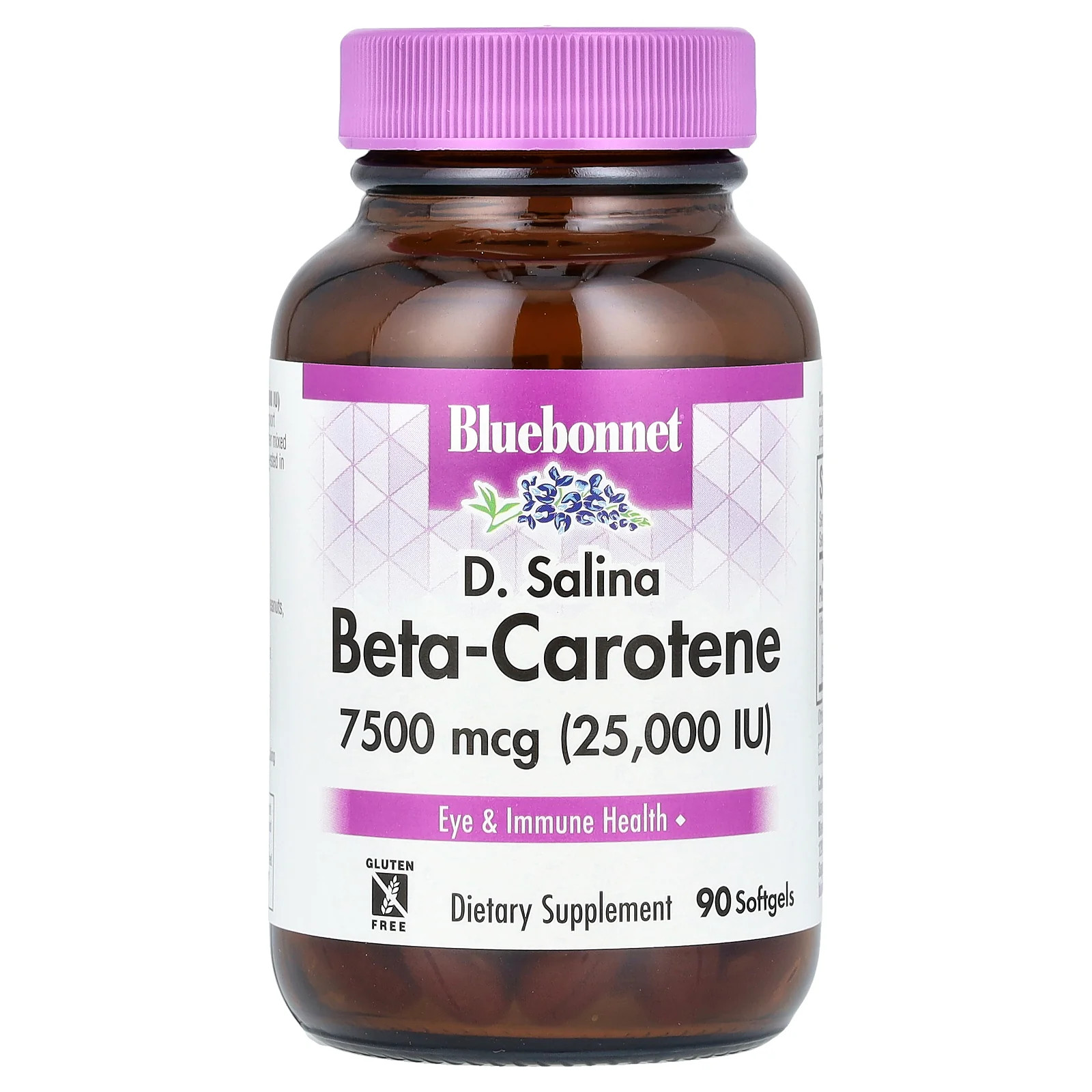 2 X Bluebonnet Nutrition, D. Salina, Beta-Carotene, 7,500 mcg (25,000 IU), 90 S