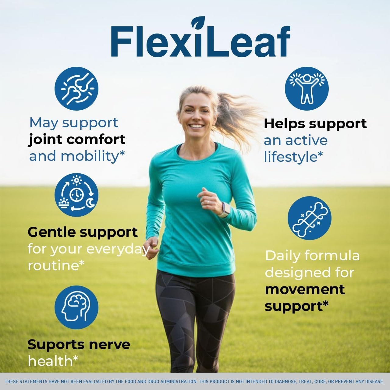 FlexiLeaf Blood Sugar Support Supplement Capsules Glucose Natural 1 Pack 60Ct