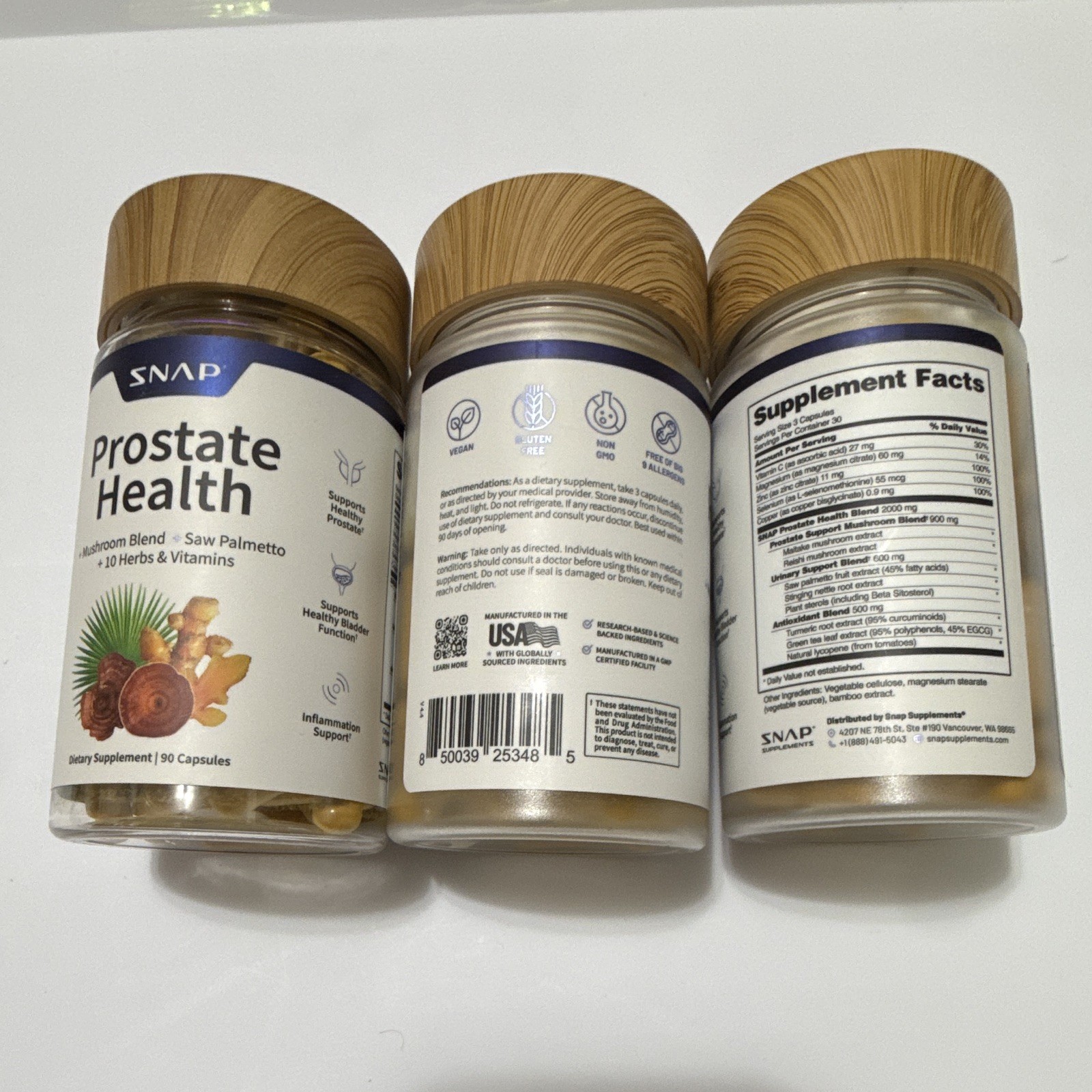 SNAP Prostate Health 3 Pack Bundle 90 Capsules Each Men’s Support New Sealed