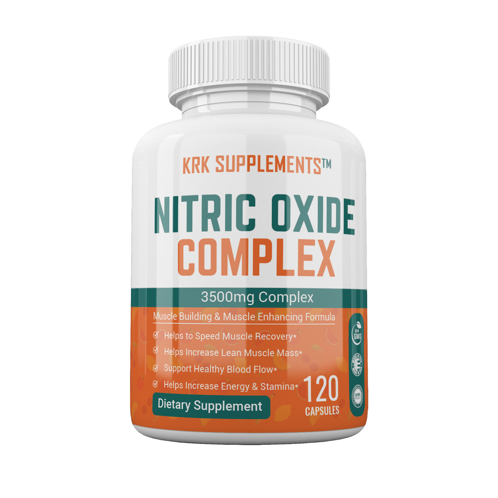 1 Btl Nitric Oxide 3500mg L-Arginine Citrulline Build Muscle Pump Growth Pills