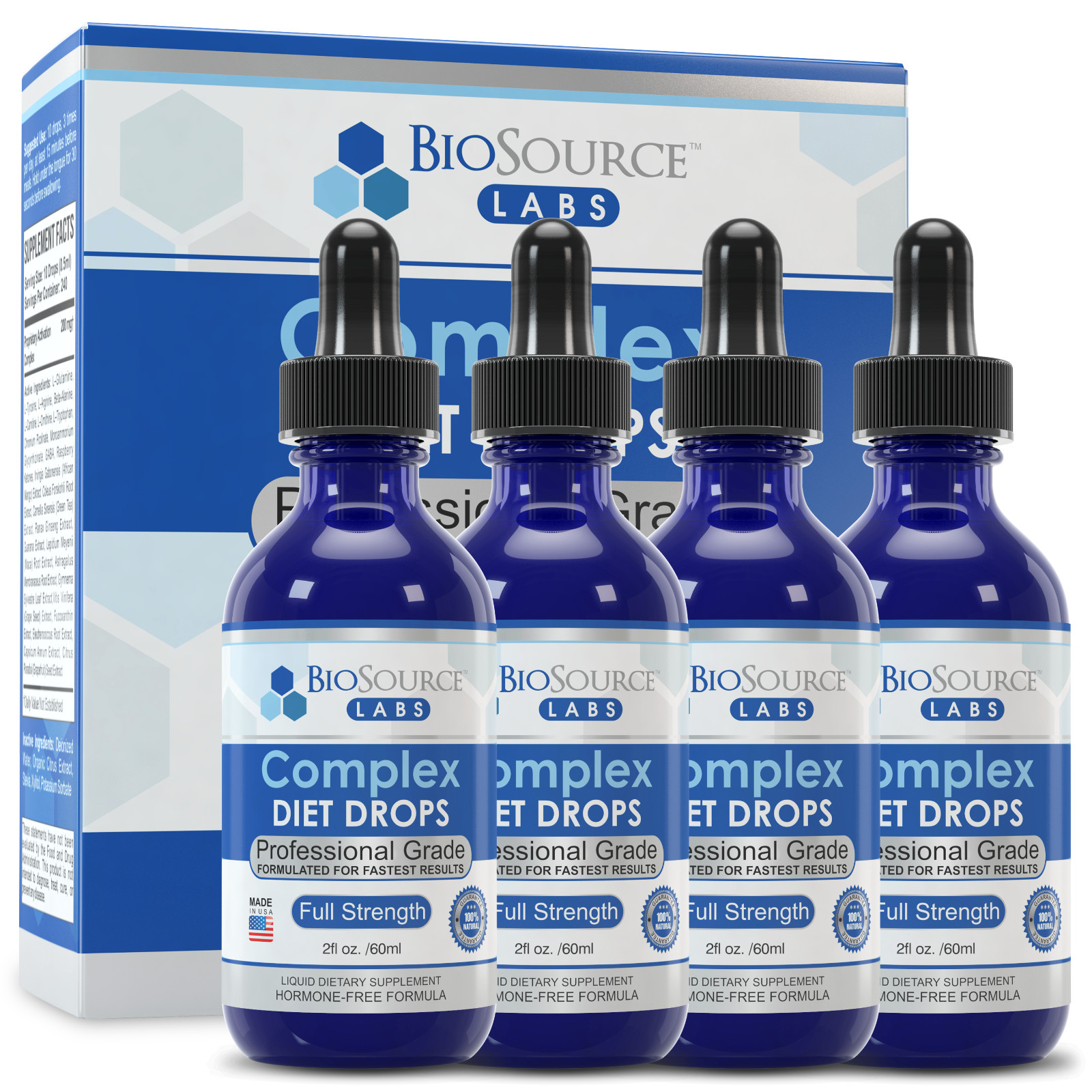Complex Diet Drops – Natural Weight Management Drops Unisex 2 oz – Pack of 4