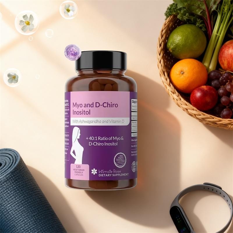 Myo-Inositol Supplement for PCOS with Ashwagandha and Vitamin D – 120 Capsules