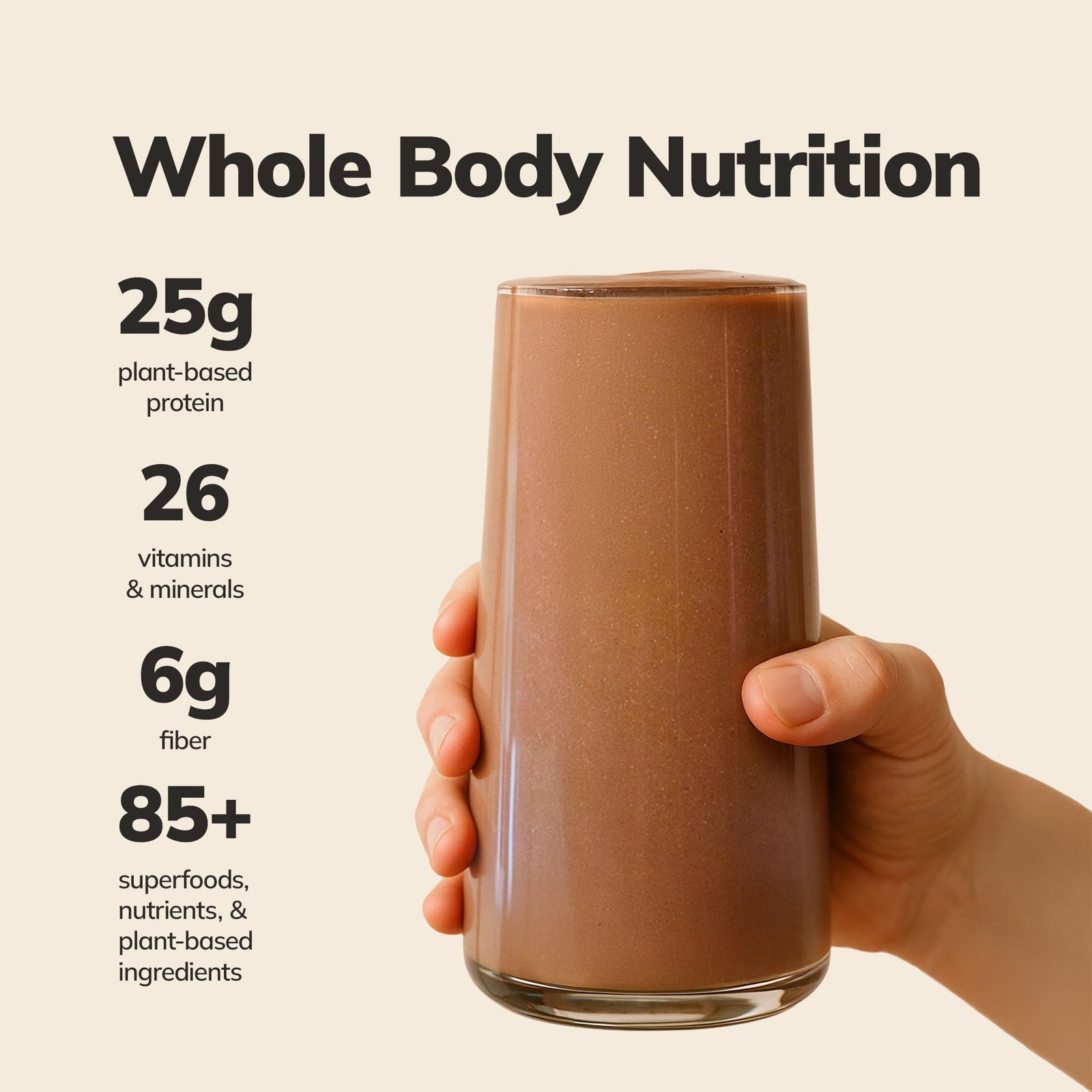 Vegan Meal Replacement Shake – Chocolate Protein Powder with 85+ Superfoods