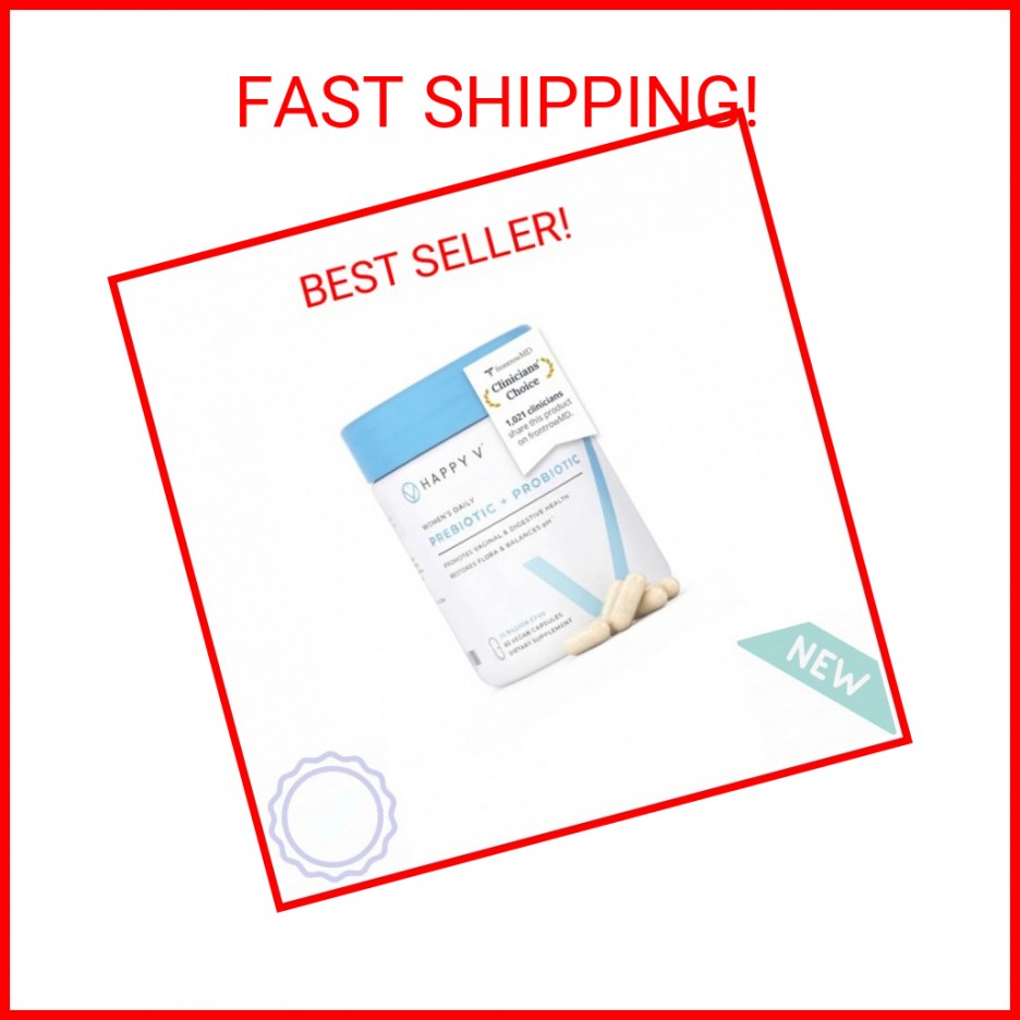 Happy V Dr. Formulated Vaginal Probiotics for Women Odor & Itch Support, Urinary