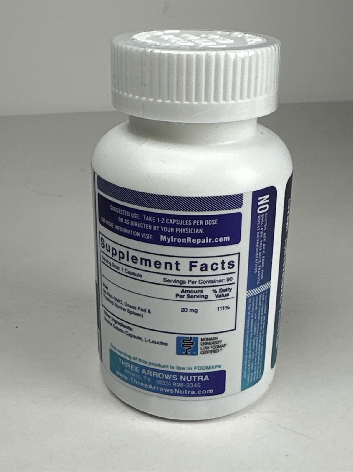 Three Arrows Iron Repair Simply Natural Iron Supplement 90 Ct 09/2027