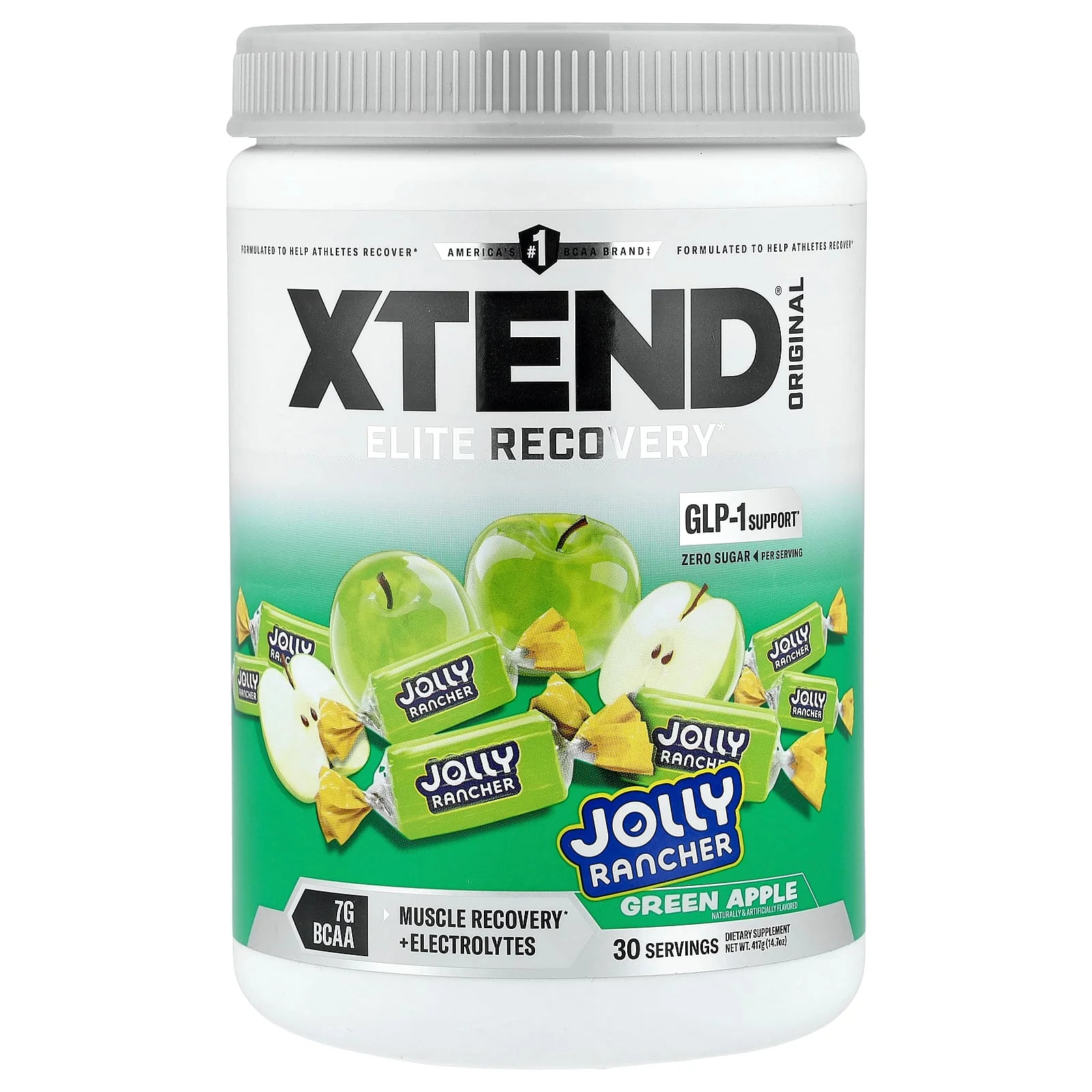 2 X XTEND, Elite Recovery, Jolly Rancher Green Apple, 14.7 oz (417 g)