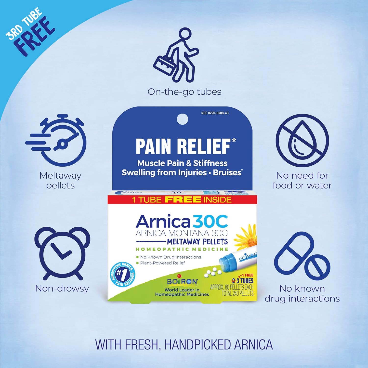Boiron Arnica Montana 30C Homeopathic Medicine for Relief from Muscle Pain, Musc